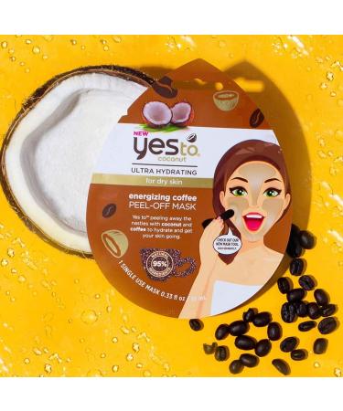 Yes To Coconut Coffee Peel-Off Mask | Ultra-Hydrating Mask for Dry Skin | Energizing Coconut & Coffee | 1-Pack - Buy Online on GoSupps.com