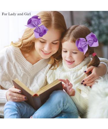 Ribbon Hair Bows Clips Barrettes 6 inch Large Spiral Ribbon Bow Hair Clips Long Ponytail Barrette Light Fine Hairbows Accessories for Toddler Teens Girls Purple - Buy Online on GoSupps.com