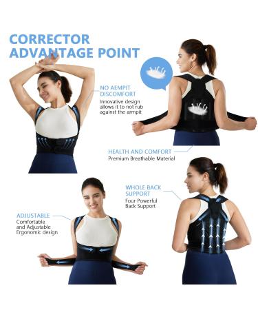 Back Brace & Posture Corrector for Men & Women | Adjustable Full Support for Lumbar Neck & Shoulder Pain Relief - Large Size - Buy Online on GoSupps.com