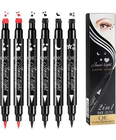 Pen Eye Liner Stencil | Black Eye Liner Liquid Pencil Eye Liners - Double-Headed Eye Liner Pen Long-Lasting Liquid Liner with Eye Makeup Stencil Cat Eye Winged Eye Liner - Buy Online on GoSupps.com