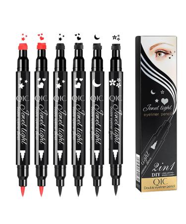 Pen Eye Liner Stencil - Liquid Pencil Eye Liners Stamp Double-Headed Eye Liner Pen Waterproof Liquid Liner Eye Makeup Stencil Smudge Proof Eyeliners