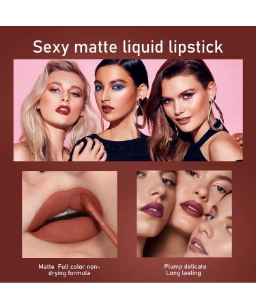 6pcs Matte Liquid Lipstick Set - Nude Lipstick Makeup Kit for Women - Waterproof Velvet Lip Gloss - Long-Lasting Non-Stick Cup - Set B - Buy Online on GoSupps.com