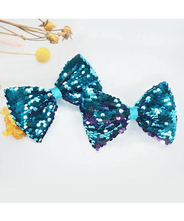 16PCS 5 Reversible Sequin Pigtail Hair Bows with Alligator Clips for Girls - Sparkly Glitter Bows for Kids - Buy Online on GoSupps.com