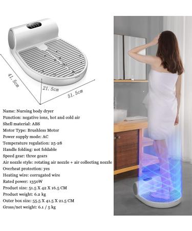 WEVRMQDY Body Dryer 1350w Electric Body Hair Skin Dryer Hine with Gravity Sensor and Touch Switch Cold and Hair Dryer for Commercial Hotel Waterproof (Color : Withweightscale) (Withweightscale) - Buy Online on GoSupps.com