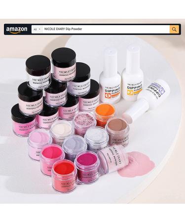 NICOLE DIARY 28Pcs Dip Powder Nail Kit - 20 Colors Dipping Powder Set for French Nails Art Manicure - Buy Online on GoSupps.com