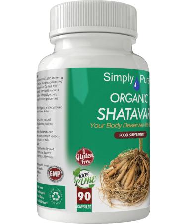 Organic Vegan Shatavari Capsules x 90 (500mg) Soil Association Certified, Gluten & GM Free - Buy Online on GoSupps.com