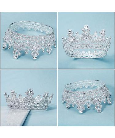 FRCOLOR Rhinestone Crystal Crown Tiara - Elegant Bridal Hair Accessories for Weddings Pageants Birthdays & Proms (Silver) - Buy Online on GoSupps.com