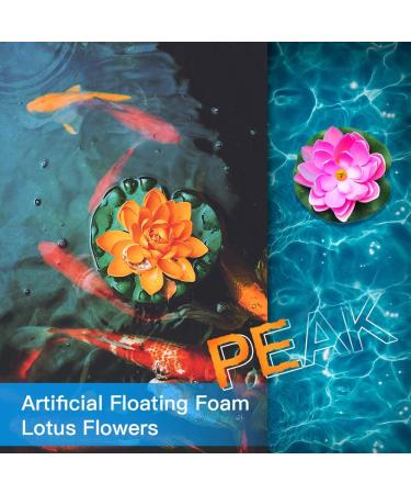 Peak-EU 5 Pcs Artificial Water Lilies | 10cm Floating Lotus Flowers for Aquarium & Pond Decoration - Buy Online on GoSupps.com