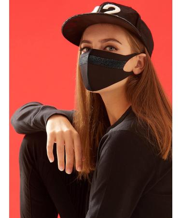 LOOKA Protective Fashion Crystal Mask - Washable & Reusable | Comfortable AG Astro Black (Small Medium) | International Shipping Available - Buy Online on GoSupps.com