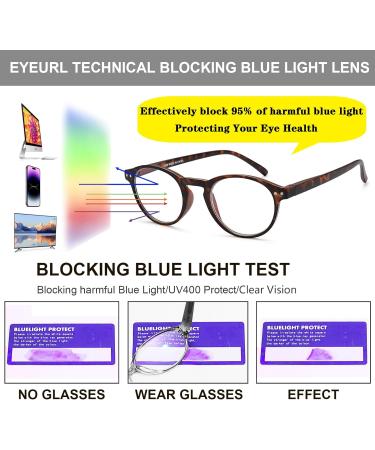 EYEURL 4-Pack Small Round Reading Glasses - Blue Light Blocking TR90 Eyeglasses for Men & Women - Neck Hanging 1.5x Readers - Buy Online on GoSupps.com