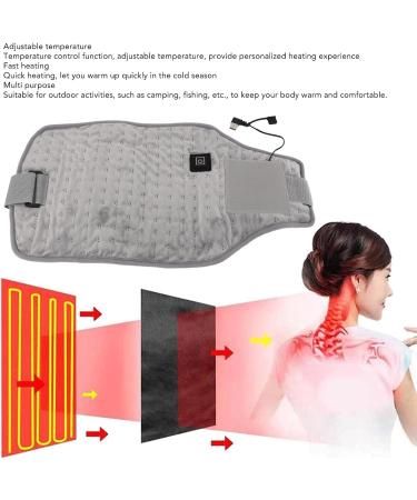 USB Heated Belt - Skin-Friendly Foldable Waist Wrap | Breathable Fast Heating Adjustable Temperature - Ideal for Home Use (Light Gray) - Buy Online on GoSupps.com