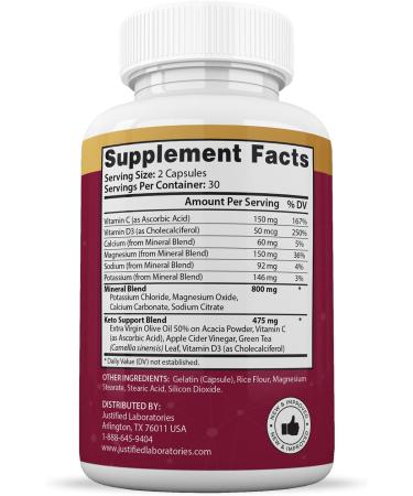 Justified Laboratories Great Results Keto ACV Pills 1275MG Formulated with Apple Cider Vinegar Keto Support Blend 60 Capsules (2 Bottles) - Buy Online on GoSupps.com