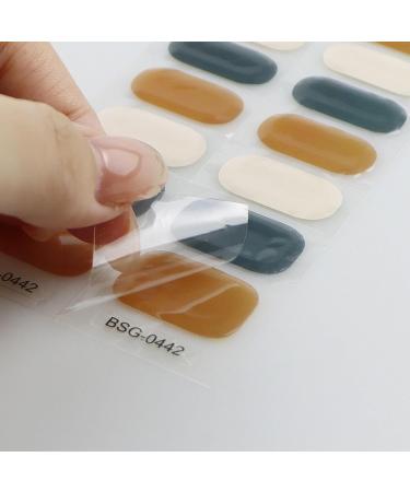 JMEOWIO Semi Cured Gel Nail Strips - Beige Blue Brown Nail Stickers for Stunning Nail Art | International Shipping Available - Buy Online on GoSupps.com
