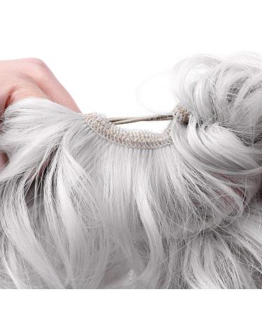 XXL Hair Part Extensions Bun Tie - Smooth Updos for Women - 45g Silver Gray - International Shipping Available - Buy Online on GoSupps.com