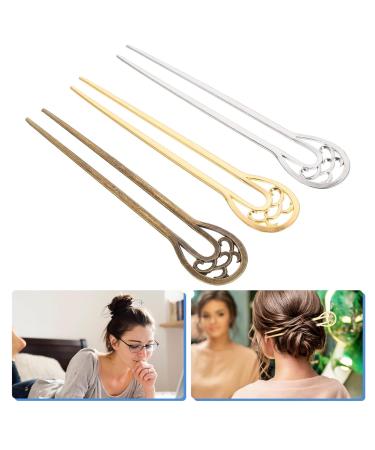 Beaupretty French Hair Forks - Set of 3 U-Shape Metal Hairpins for Stylish Hair Rolls - Buy Online on GoSupps.com