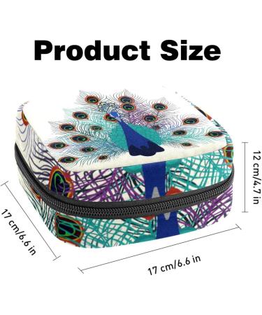 Buy Retro Napkin Storage Bag - Peacock Flower Pattern | Portable Menstruation Cup Bag for Teens & Women - Buy Online on GoSupps.com