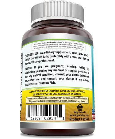 Amazing Omega 3.6.9 Supplement | 1200 Mg Per Serving | 120 Softgels | Lemon Flavor | Non-GMO | Gluten-Free | Made in USA Lemon 120 Count - Buy Online on GoSupps.com