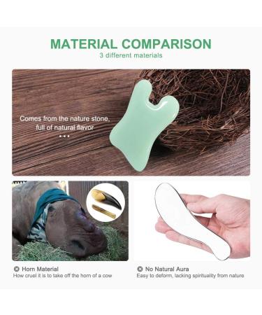 Airogym Guasha Massage Tool Set - Natural Stone Gua Sha Board for Acupuncture & Physical Therapy - 4PCS Green Guasha Stone Scraping Massage Kits for SPA - Muscle Knots & Lymphatic Drainage - Buy Online on GoSupps.com