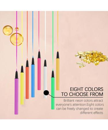 Rainbow Eye Liner Set Pigmented Gel Eyeliner Smudge Proof Graphic Liners Uv Glowing Eyeline Gel Pen Waterproof Uv Gel Eyeliner Waterproof Smudge Proof Eyeliner Perfect Use for Gel Eyeliner - Buy Online on GoSupps.com
