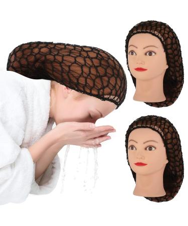 2 Black Mesh Hair Nets - Soft Rayon Knit Snood Hat for Women & Girls - Large Hair Cover Accessory - Buy Online on GoSupps.com