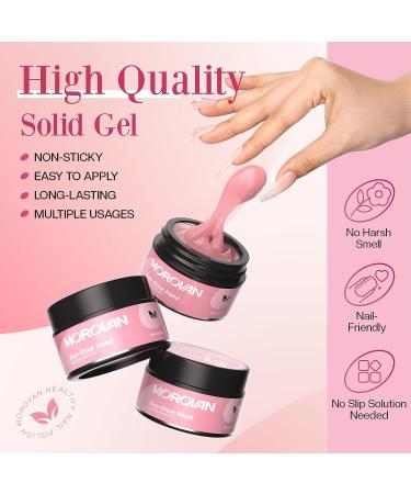 Morovan Solid Builder Nail Gel - Long-Lasting 3D Modeling Gel for Nail Extensions - Non-Sticky Hard Gel for Manicure Art at Home or Salon - Buy Online on GoSupps.com