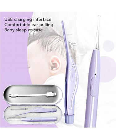 USB Rechargeable Ear Wax Removal Kit with LED Light - Safe and Gentle Ear Cleaner for Baby Kids - Purple - Buy Online on GoSupps.com