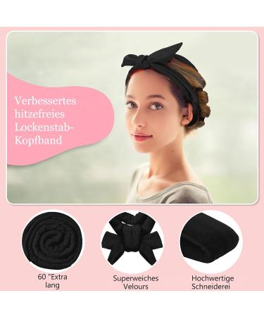 Shop Heatless Curlers: 60 Extra-Long Winders for Overnight Curls - Ideal for Medium to Long Hair (Black) - Buy Online on GoSupps.com
