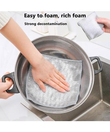 Graceful Double Stainless Steel Scrubber Double Stainless Steel Scrubber Stainless Steel Scrubber Multipurpose Wire Dishwashing Rags for Wet and Dry (10PCS) - Buy Online on GoSupps.com
