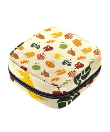Guantierendiy Pumpkin Turkey Sanitary Napkin Storage Bag Portable Period Kit Bag Pad Pouches for Period Menstrual Cup Bag with Zipper Sanitary Pad Pouch for Women Teen Girls Ladies Color 5