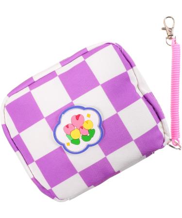 Healifty Aunt's Towel Storage Bag Set - Mini Clutch Organizer Pouch for Women | Portable Period Bag with Zipper Closure and Button Tampon Holder - Pu Violet - Buy Online on GoSupps.com