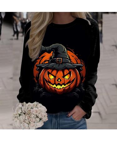 Halloween Costumes Printed Fashionable Casual Long Sleeved Zipper Round Neck Hoodies Sweater Tops Womens Band Black Large - Buy Online on GoSupps.com