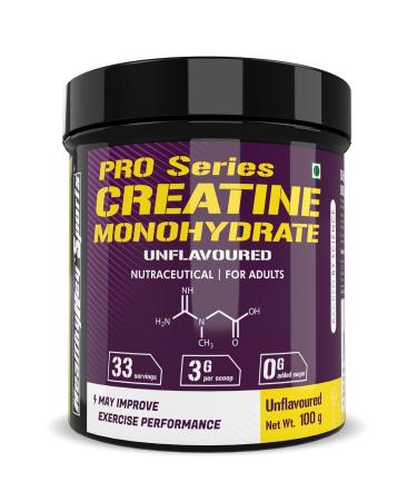 Sports Creatine Monohydrate Powder for Muscle Building & Performance - 33 Servings (Unflavoured 100gm)