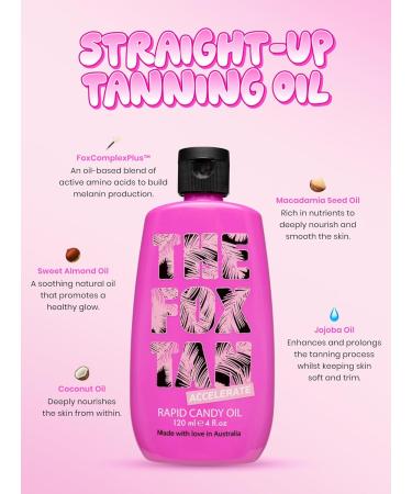 Buy The Fox Tan Rapid Candy Oil - Vegan Tanning Accelerator for Deeper Longer-Lasting Tan | 120mL - International Shipping - Buy Online on GoSupps.com