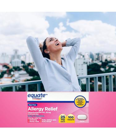Buy SCHMIDT EMPIRE Equate Dye-Free Allergy Relief 25 mg - 100ct Tablets (Pack of 2) | Fast International Shipping - Buy Online on GoSupps.com
