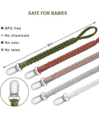 Pacifier Clip for Boys and Girls Binky Holder Pacifier Holder Leash Smoother Clip 100% Handmade Braided Fits All Pacifiers -Modern Unisex Baby Birthdays Gift(5 Pack) 5 Packs - Buy Online on GoSupps.com