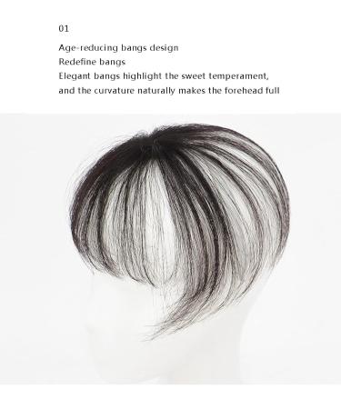 Women 3D Air Bangs Human Hair Clip on Bangs Topper Top Remy Hair Extension Invisible Seamless Thin Neat on The Temples Fringe Striaght One Piece Hairpiece Accessorie/904 - Buy Online on GoSupps.com