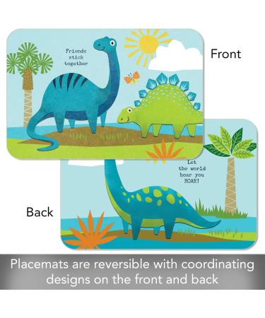 CounterArt Dino World Reversible Placemats - 4 Pack, Made in USA, BPA Free, PVC Free - Buy Online on GoSupps.com