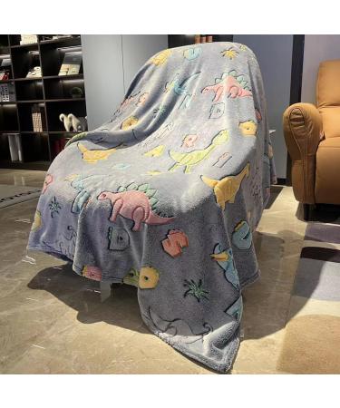 MOYORA Glow In The Dark Dinosaur Blanket - Soft Toy Cozy Flannel Throw for Boys and Girls - Perfect Birthday Gift - 50 x 60 - Buy Online on GoSupps.com