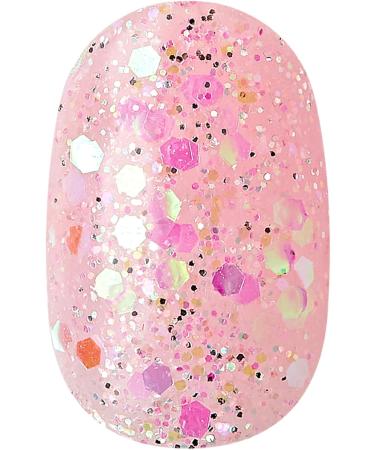 KISS Gel Fantasy Press-On Nails Glittery Pink Short Length Oval Shape 24 count - Buy Online on GoSupps.com