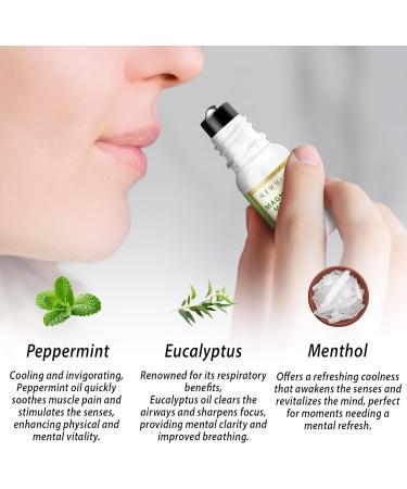 Magnesium Menthol Migraine Roll-On Stick | Fast-Acting Natural Relief with Peppermint & Eucalyptus | Aromatherapy for Headaches & Sinus Relief | Perfect Self-Care Gift - Buy Online on GoSupps.com