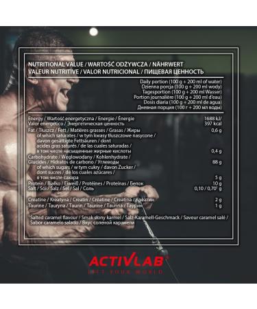 Activlab Mass Up 3kg - High-Caloric Weight Gainer Protein Powder with Whey Creatine & Taurine - Strawberry Flavor for Muscle Mass & Strength - 30 Portions - Buy Online on GoSupps.com