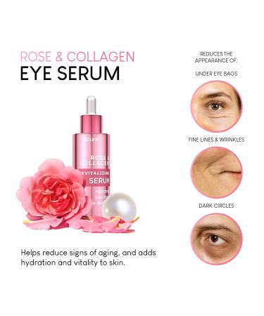 AZURE Rose & Collagen Revitalizing Eye Serum - Hydrating & Smoothing | 60mL - Reduces Wrinkles, Fine Lines, Under Eye Bags | Anti-Aging Formula from Korea - Buy Online on GoSupps.com