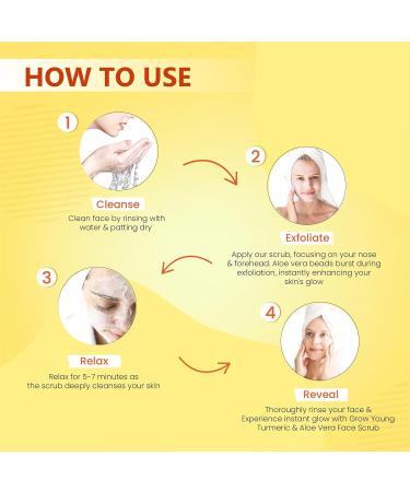 Turmeric & Aloe Vera Face Scrub - Gentle Exfoliation for Smooth Glowing Skin | 100 gm | Depigmentation & Dead Skin Removal - Buy Internationally - Buy Online on GoSupps.com