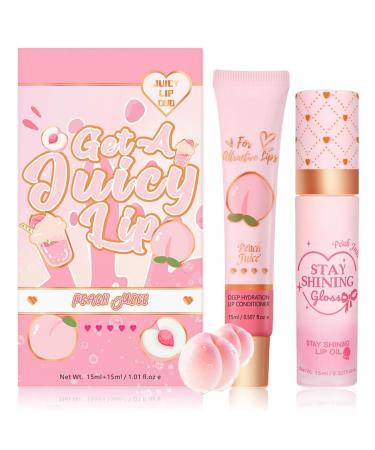 MEITREND Peach oil lip care kit lip lotion moisturizes and hydrates daily lipstick