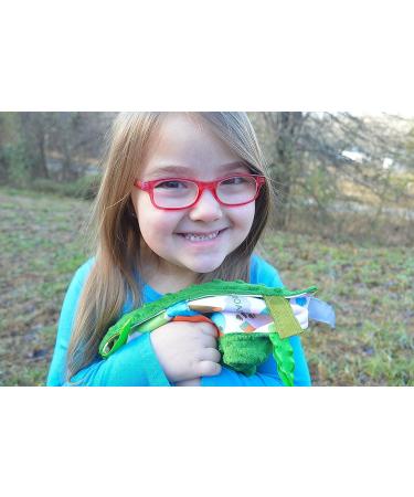 Crinkle & Teething Dinosaur Lovey Toy | Baby Sensory Square 8X8 with Ribbon Tags - Buy Online on GoSupps.com