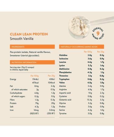 Nuzest Clean Lean Protein Powder - Vanilla Vegan Protein Shake | Plant-Based Low Calorie & Carb Gluten-Free 250g (10 Portions) - Buy Online on GoSupps.com
