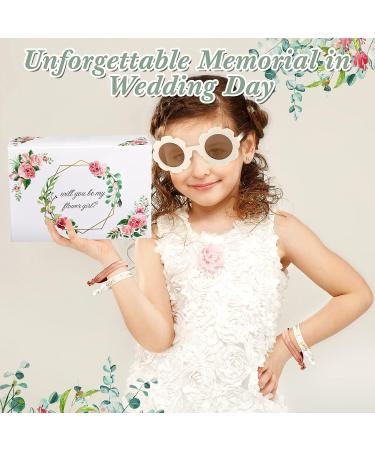 8 Pcs Flower Girl Proposal Gift Set - Water Bottle, Mirror, Diamond Pen, Hair Tie, Rose Head for Wedding/ Bride Shower - Buy Online on GoSupps.com