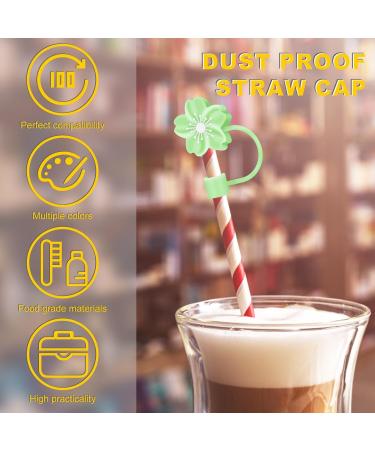16 Pcs Flower Silicone Straw Cover 10mm/0.4in Diameter Cute Flower Silicone Straw Toppers Dustproof Straw Cover Toppers Silicone Straw Covers Dishwasher Safe for Stanley 30/40oz Tumblers Cups - Buy Online on GoSupps.com