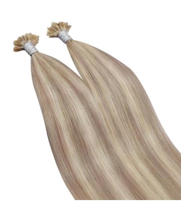 UGEAT Real Hair Extensions - Ashblond & Blonde Highlights 40cm Keratin U-Tip 50g 50 Pieces #18/613 - Smooth Stylish International Shipping - Buy Online on GoSupps.com
