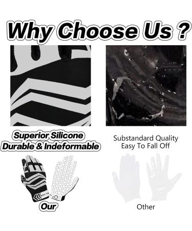 Lovmead American Football Gloves - Ultra Stick Receiver Gloves for Men & Youth - Gray | Best for Sports - Buy Online on GoSupps.com